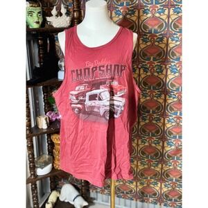 Newport Blue Big Daddy's‎ Chop Shop Graphic Tank Top XL Mens Red Car